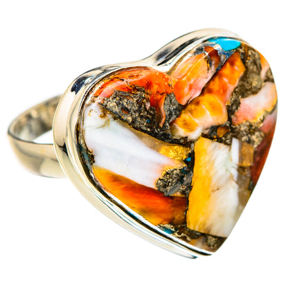 Spiny Oyster Turquoise Rings handcrafted by Ana Silver Co - RING130815 - Photo 2