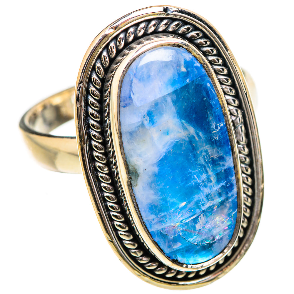Rainbow Moonstone Rings handcrafted by Ana Silver Co - RING130825 - Photo 2
