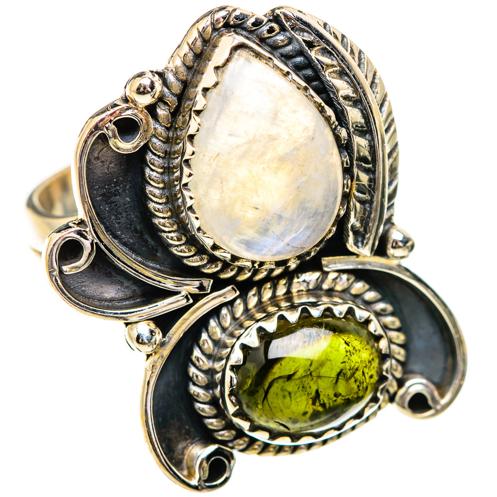 Rainbow Moonstone Rings handcrafted by Ana Silver Co - RING130865 - Photo 2