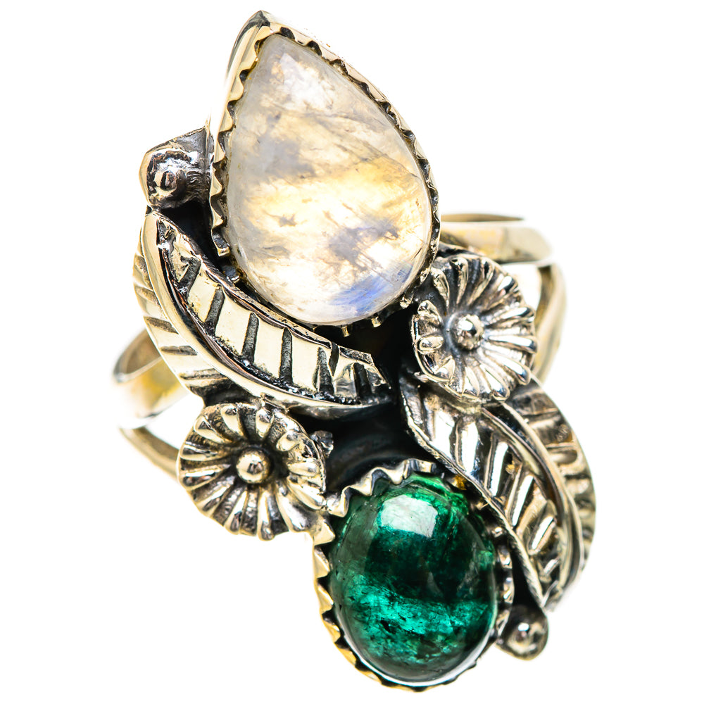 Rainbow Moonstone Rings handcrafted by Ana Silver Co - RING130867 - Photo 2