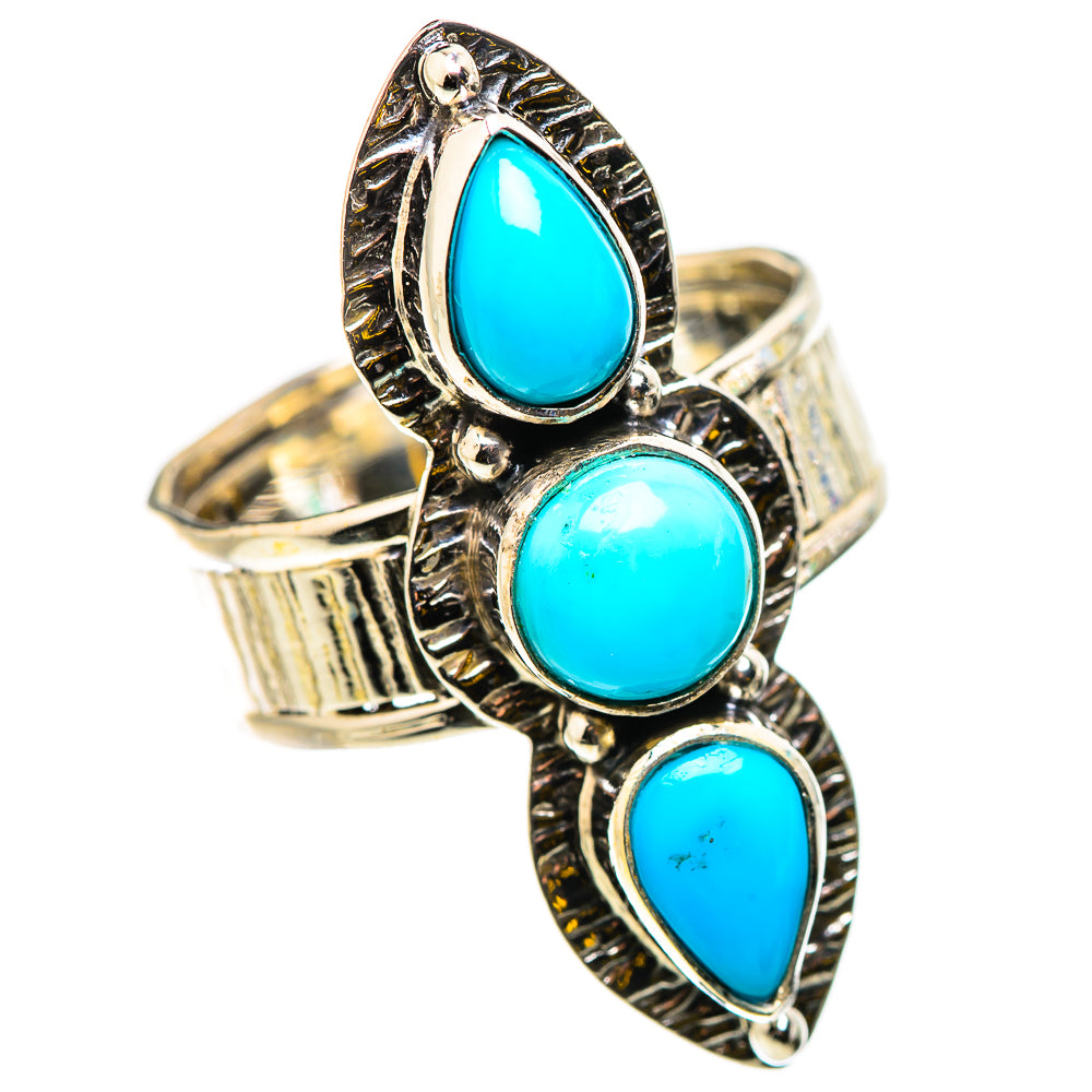 Sleeping Beauty Turquoise Rings handcrafted by Ana Silver Co - RING130871 - Photo 2