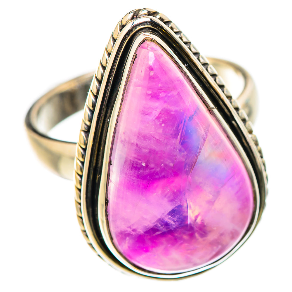 Pink Moonstone Rings handcrafted by Ana Silver Co - RING130884 - Photo 2
