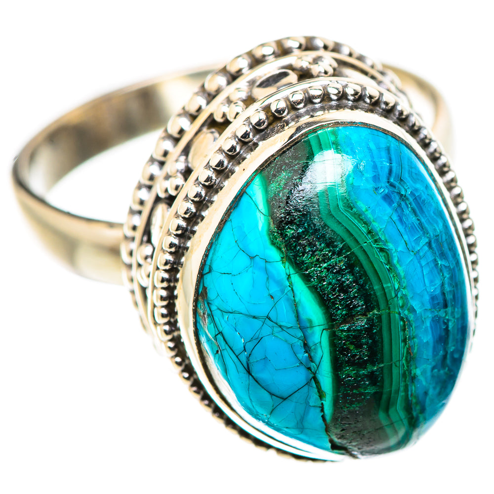 Malachite In Chrysocolla Rings handcrafted by Ana Silver Co - RING130891 - Photo 2