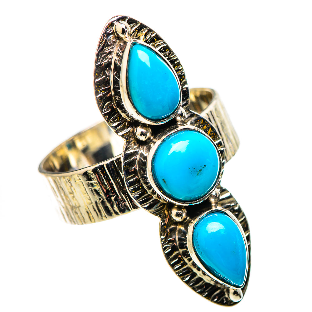 Sleeping Beauty Turquoise Rings handcrafted by Ana Silver Co - RING130894 - Photo 2