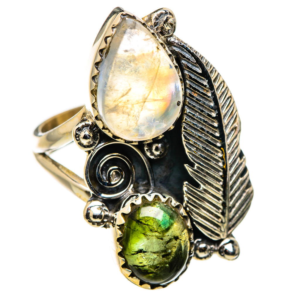 Rainbow Moonstone Rings handcrafted by Ana Silver Co - RING130904 - Photo 2