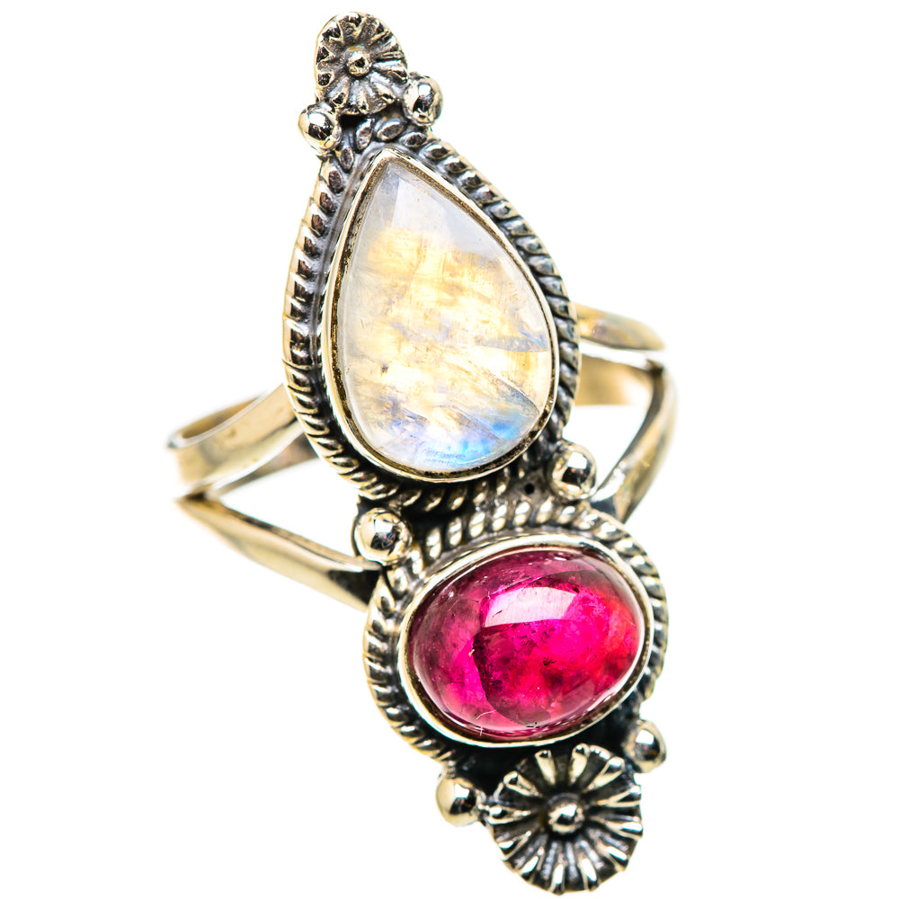 Rainbow Moonstone Rings handcrafted by Ana Silver Co - RING130907 - Photo 2
