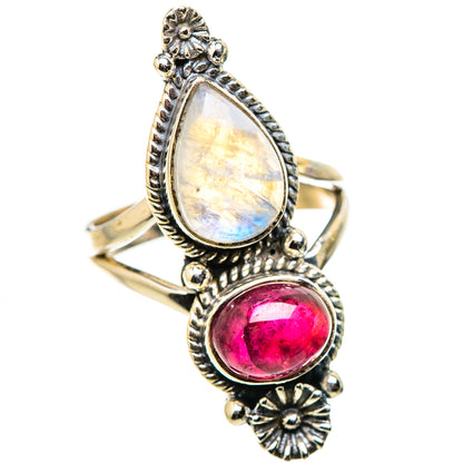 Rainbow Moonstone Rings handcrafted by Ana Silver Co - RING130907 - Photo 2