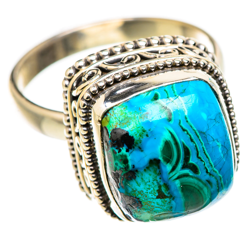 Malachite In Chrysocolla Rings handcrafted by Ana Silver Co - RING130912 - Photo 2