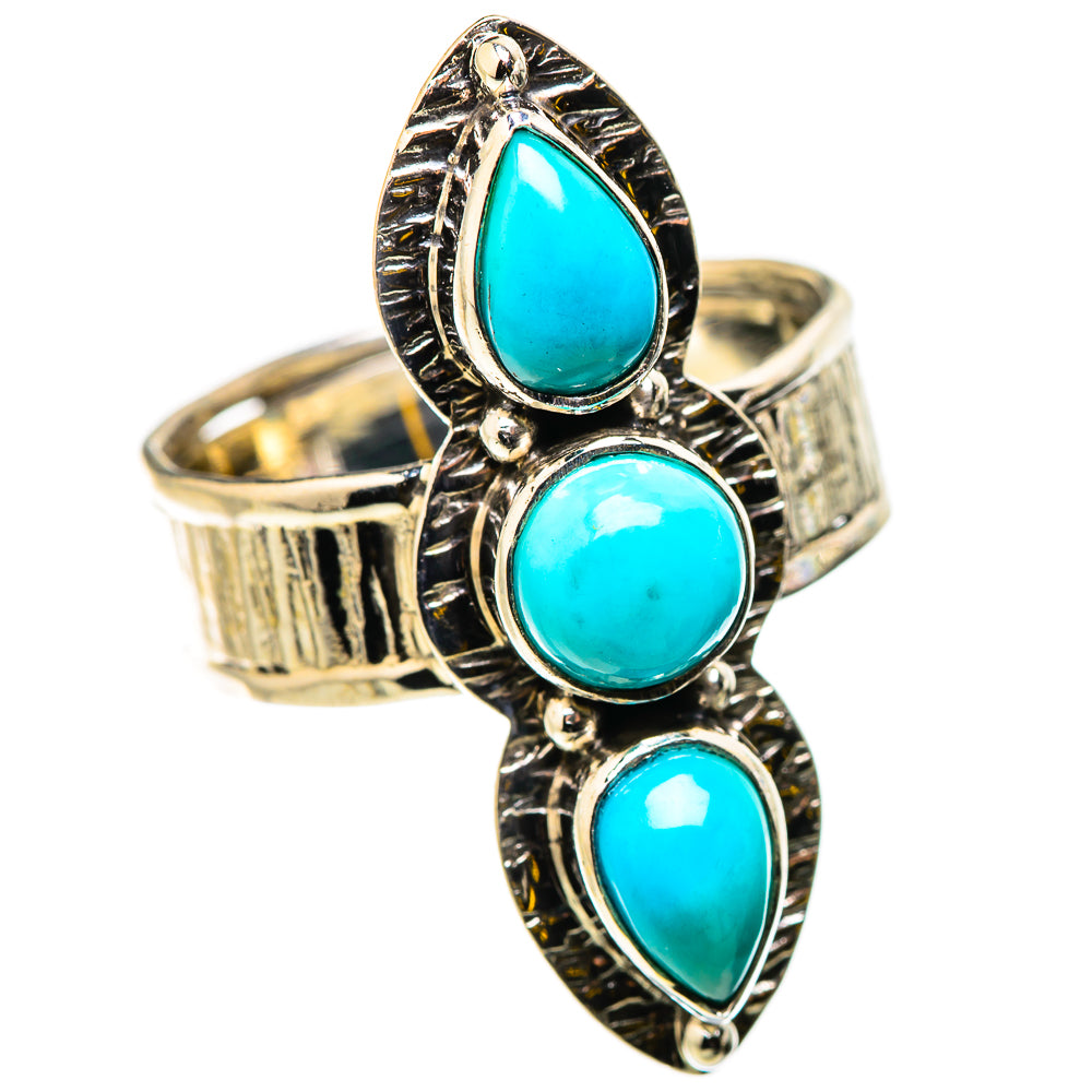 Sleeping Beauty Turquoise Rings handcrafted by Ana Silver Co - RING130918 - Photo 2