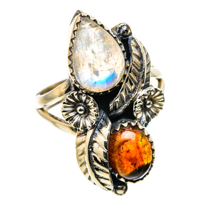 Rainbow Moonstone Rings handcrafted by Ana Silver Co - RING130929 - Photo 2