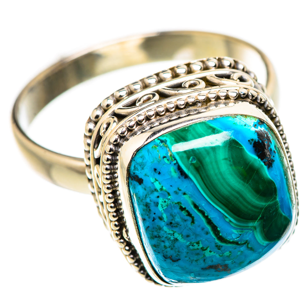 Malachite In Chrysocolla Rings handcrafted by Ana Silver Co - RING130938 - Photo 2