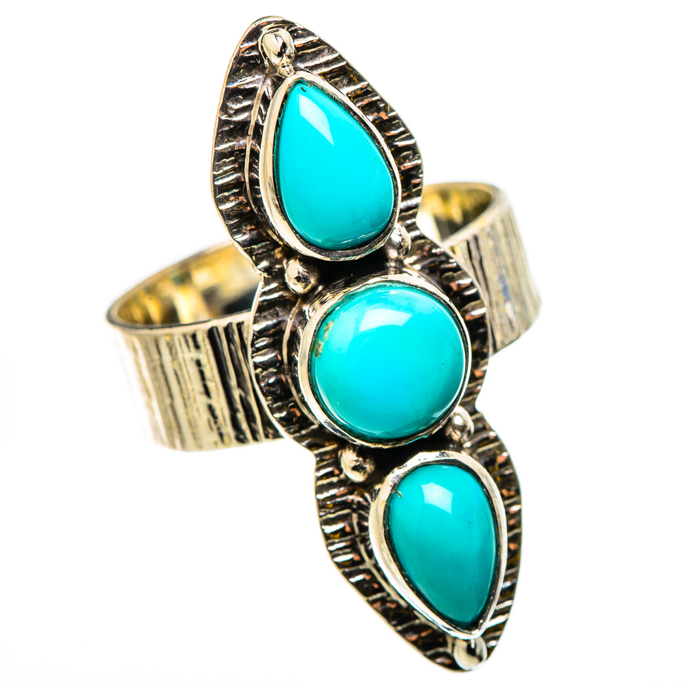 Sleeping Beauty Turquoise Rings handcrafted by Ana Silver Co - RING130939 - Photo 2