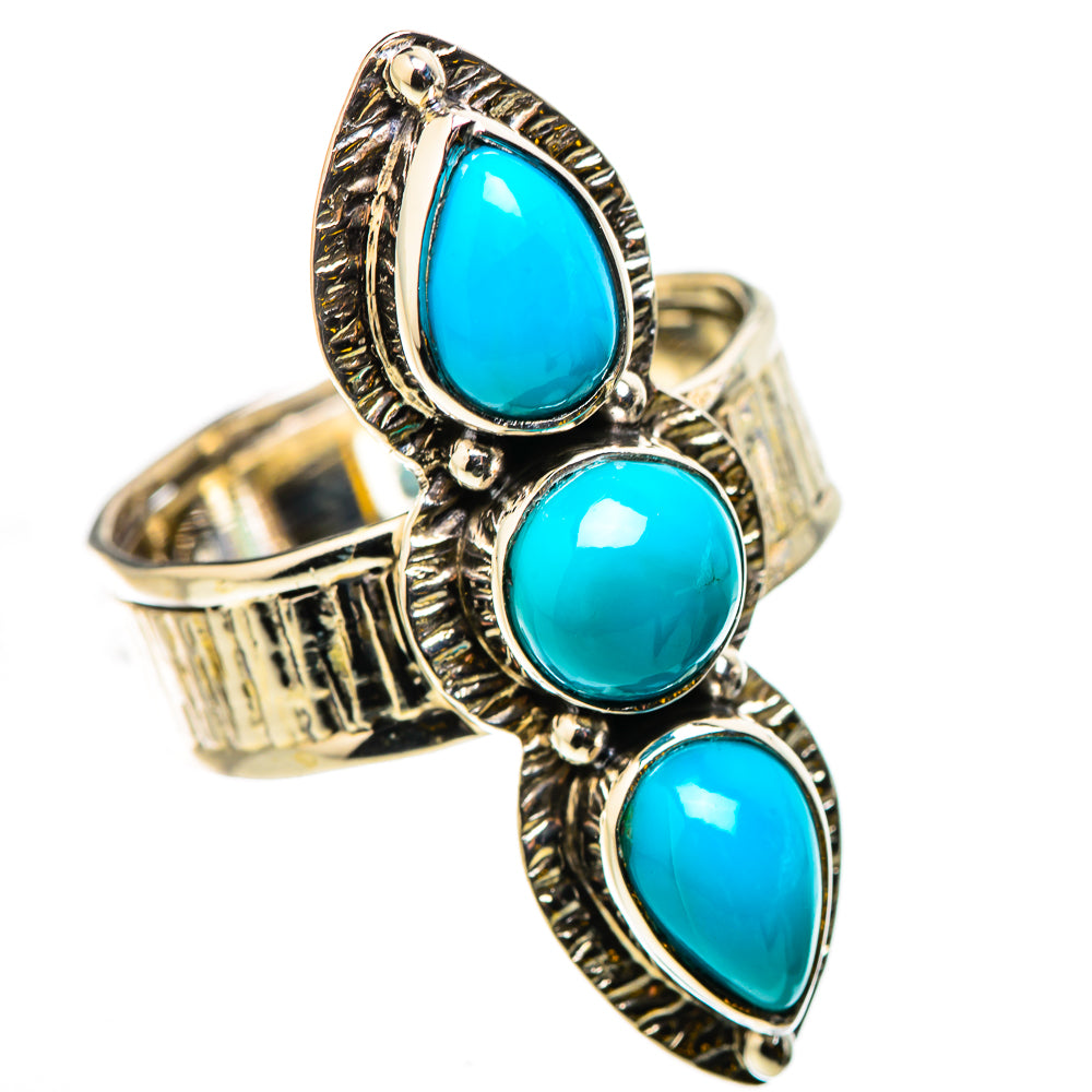 Sleeping Beauty Turquoise Rings handcrafted by Ana Silver Co - RING130944 - Photo 2