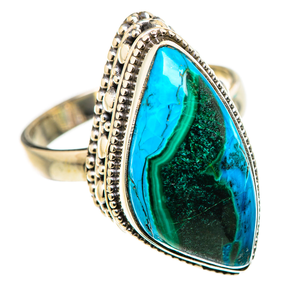 Malachite In Chrysocolla Rings handcrafted by Ana Silver Co - RING130957 - Photo 2