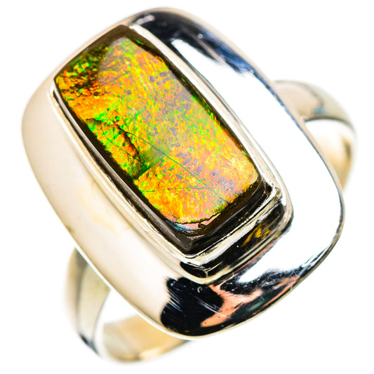 Ammolite Rings handcrafted by Ana Silver Co - RING130959 - Photo 2