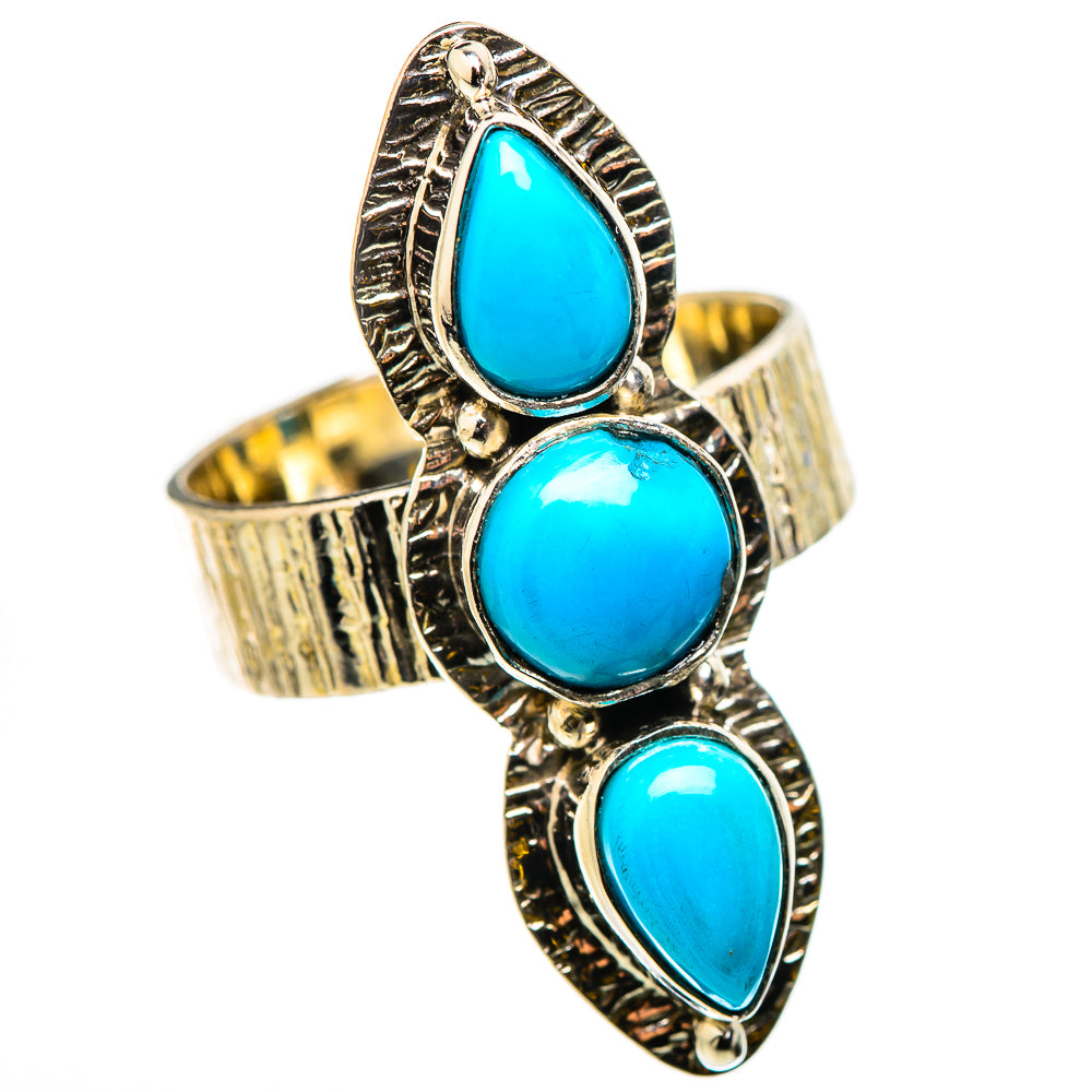 Sleeping Beauty Turquoise Rings handcrafted by Ana Silver Co - RING130968 - Photo 2