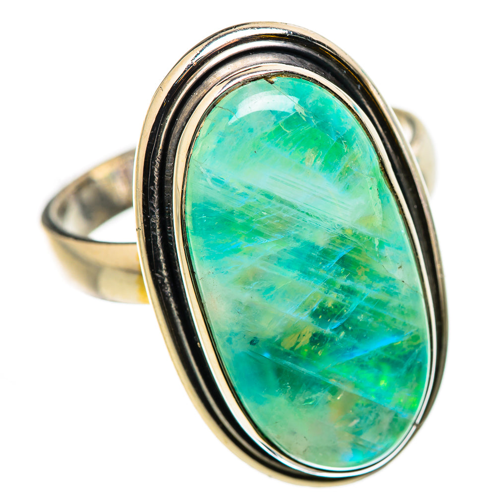 Green Moonstone Rings handcrafted by Ana Silver Co - RING130970 - Photo 2