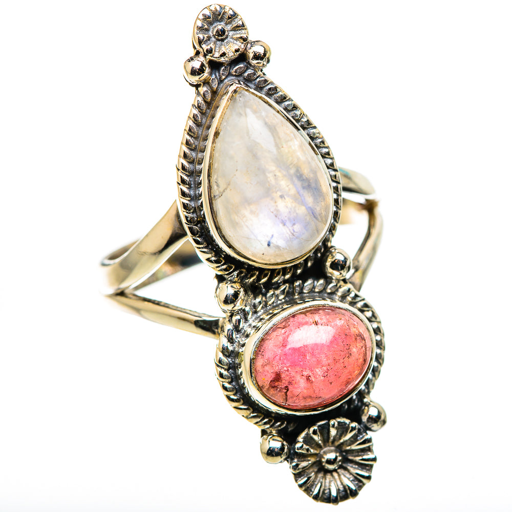 Rainbow Moonstone Rings handcrafted by Ana Silver Co - RING130972 - Photo 2