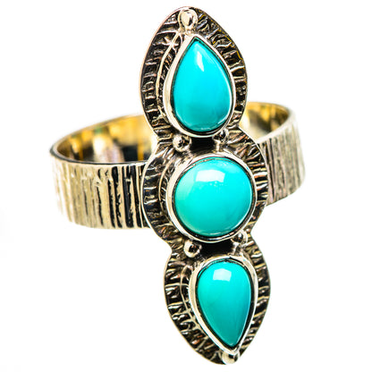 Sleeping Beauty Turquoise Rings handcrafted by Ana Silver Co - RING130986 - Photo 2