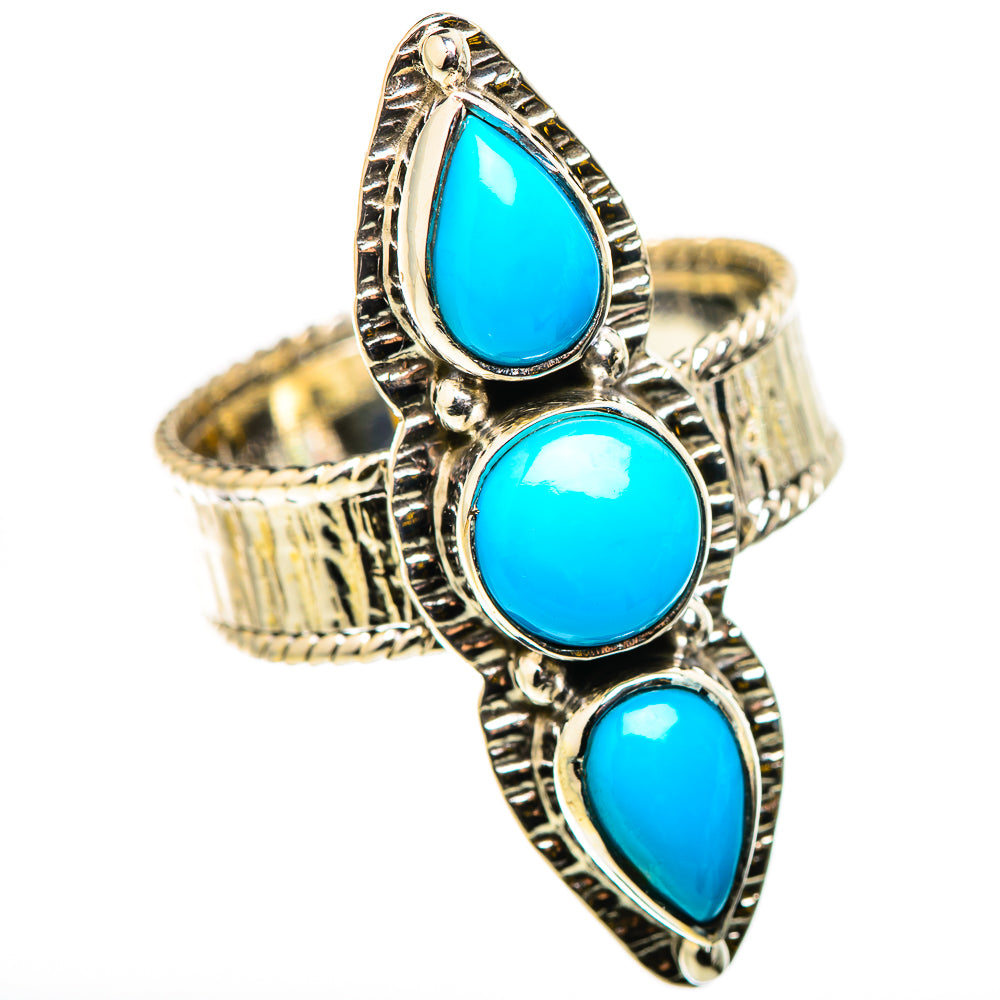 Sleeping Beauty Turquoise Rings handcrafted by Ana Silver Co - RING130999 - Photo 2