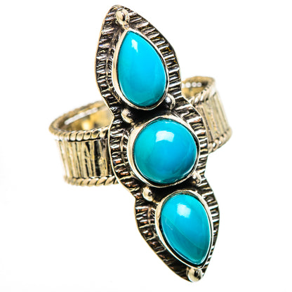 Sleeping Beauty Turquoise Rings handcrafted by Ana Silver Co - RING131005 - Photo 2