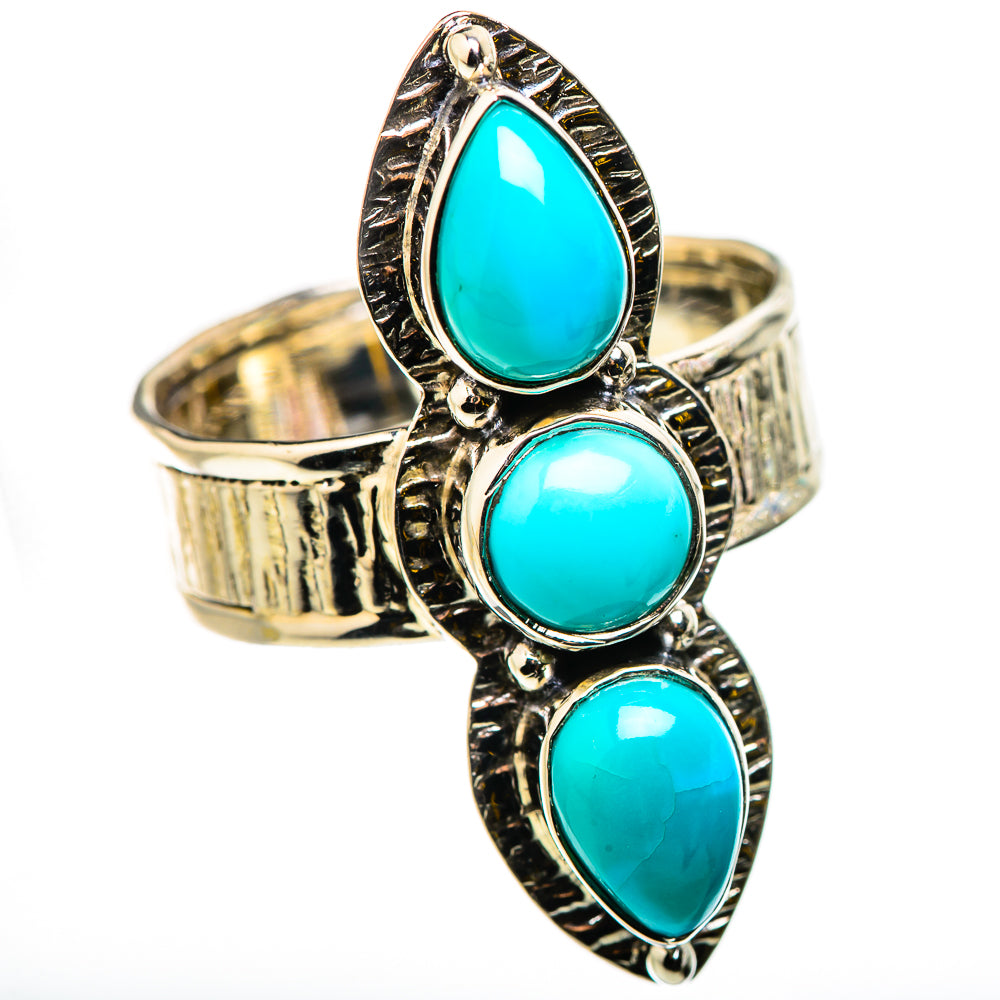 Sleeping Beauty Turquoise Rings handcrafted by Ana Silver Co - RING131008 - Photo 2