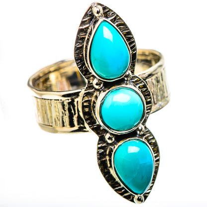 Sleeping Beauty Turquoise Rings handcrafted by Ana Silver Co - RING131008 - Photo 2