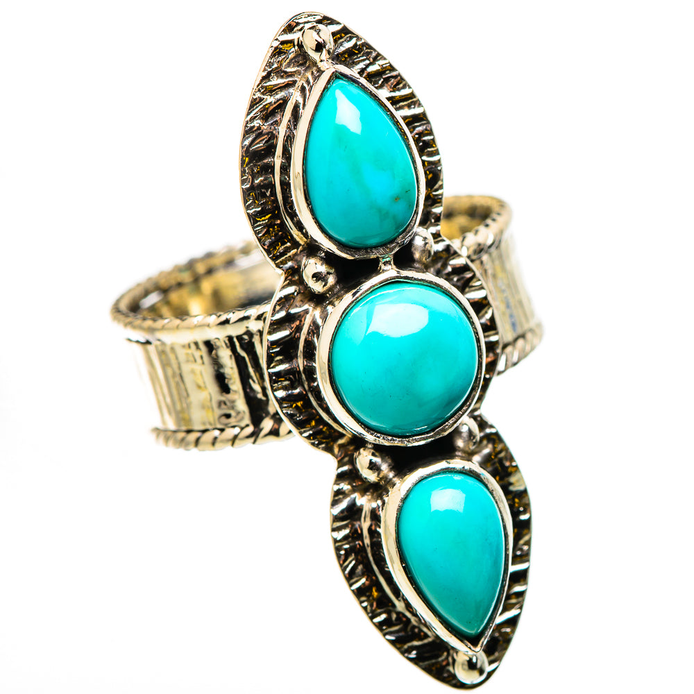 Sleeping Beauty Turquoise Rings handcrafted by Ana Silver Co - RING131010 - Photo 2