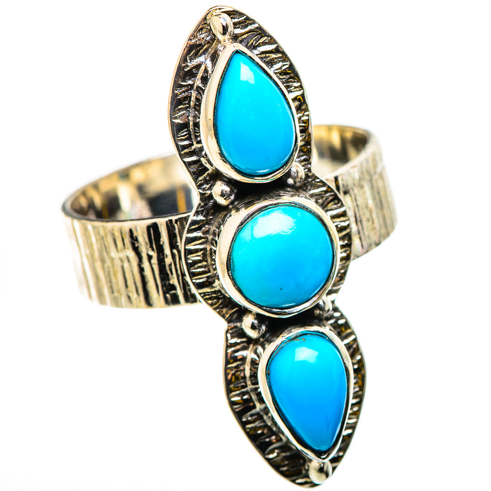 Sleeping Beauty Turquoise Rings handcrafted by Ana Silver Co - RING131012 - Photo 2