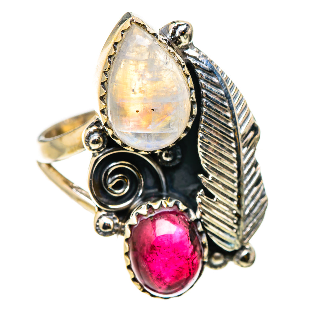 Rainbow Moonstone Rings handcrafted by Ana Silver Co - RING131016 - Photo 2