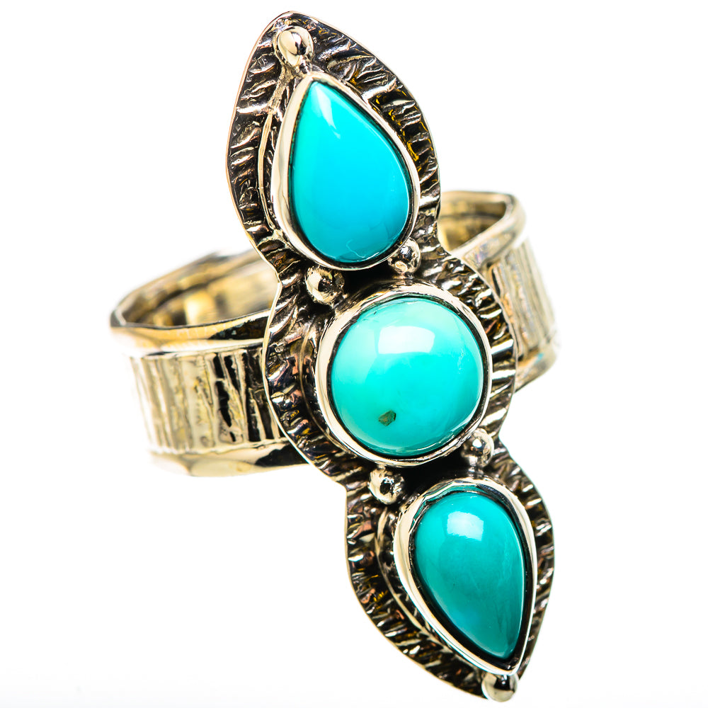 Sleeping Beauty Turquoise Rings handcrafted by Ana Silver Co - RING131017 - Photo 2