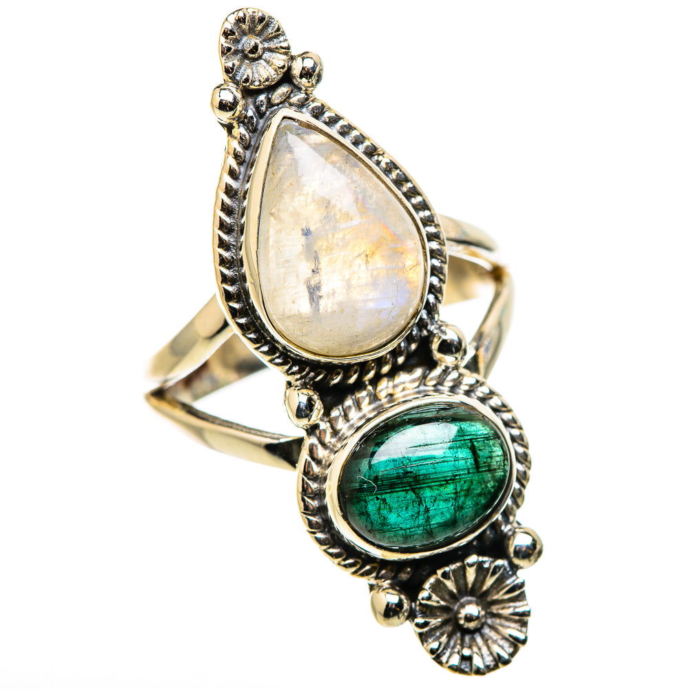 Rainbow Moonstone Rings handcrafted by Ana Silver Co - RING131018 - Photo 2