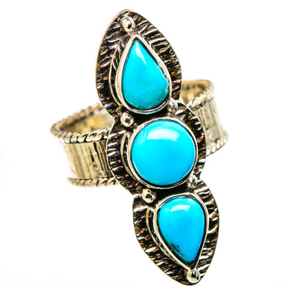 Sleeping Beauty Turquoise Rings handcrafted by Ana Silver Co - RING131019 - Photo 2
