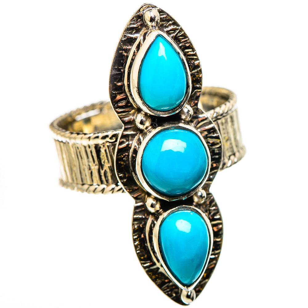 Sleeping Beauty Turquoise Rings handcrafted by Ana Silver Co - RING131023 - Photo 2