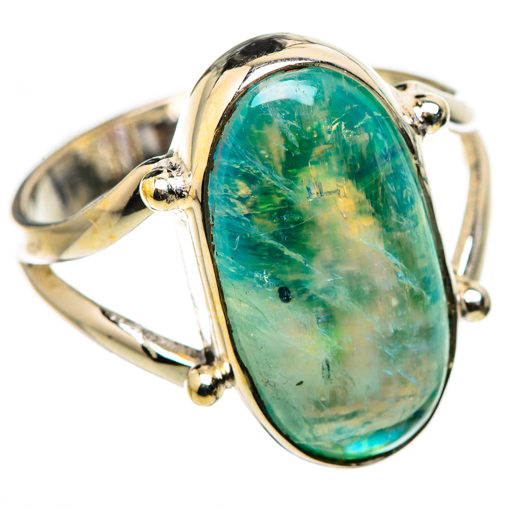 Green Moonstone Rings handcrafted by Ana Silver Co - RING131024 - Photo 2