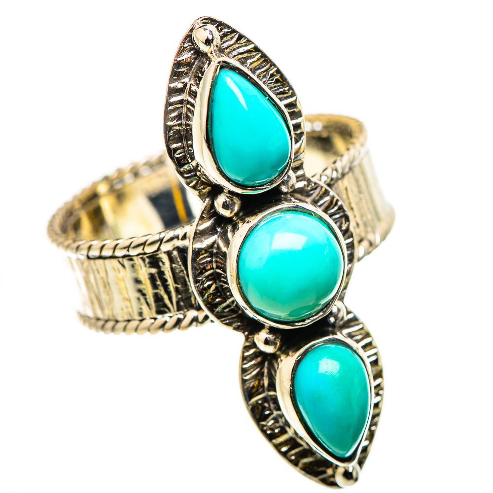 Sleeping Beauty Turquoise Rings handcrafted by Ana Silver Co - RING131032 - Photo 2