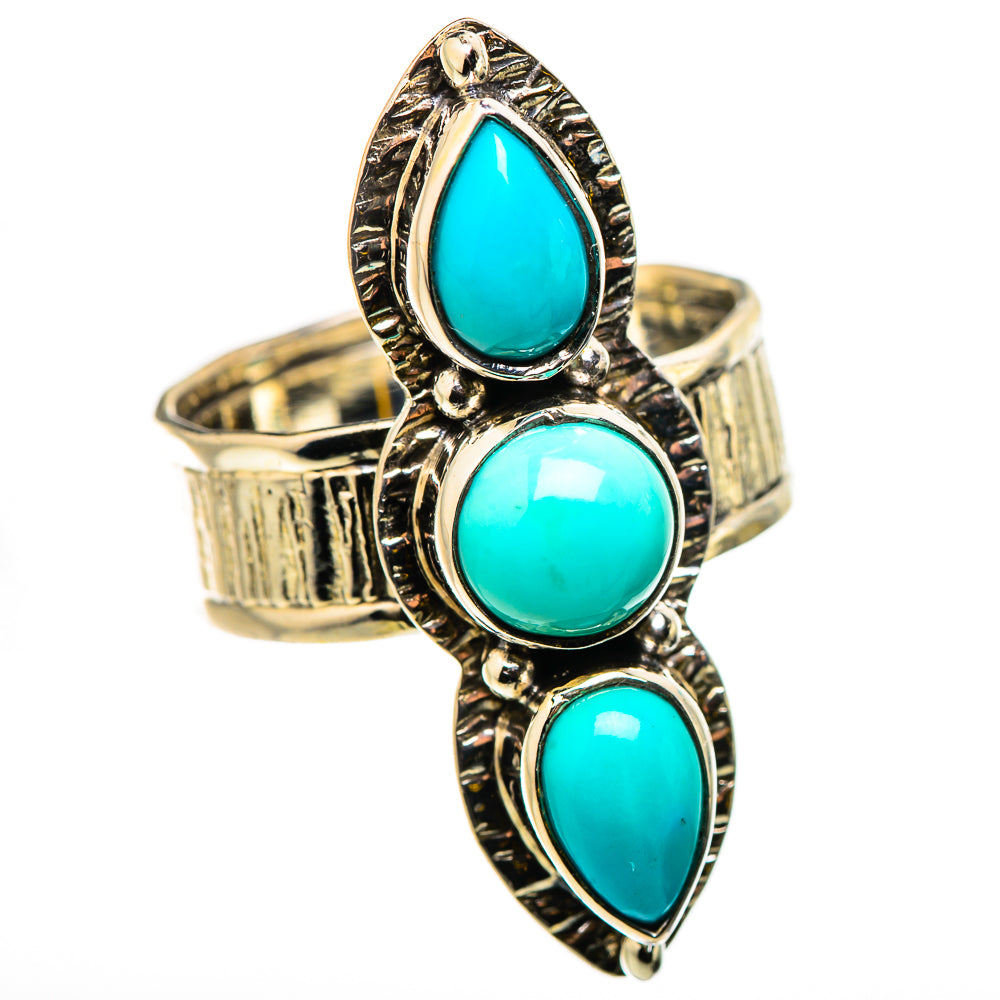 Sleeping Beauty Turquoise Rings handcrafted by Ana Silver Co - RING131034 - Photo 2