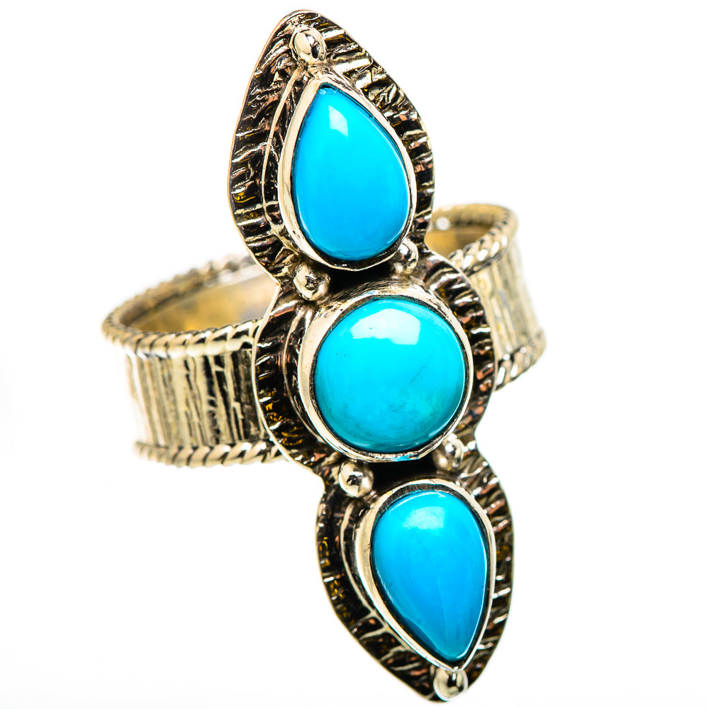 Sleeping Beauty Turquoise Rings handcrafted by Ana Silver Co - RING131036 - Photo 2