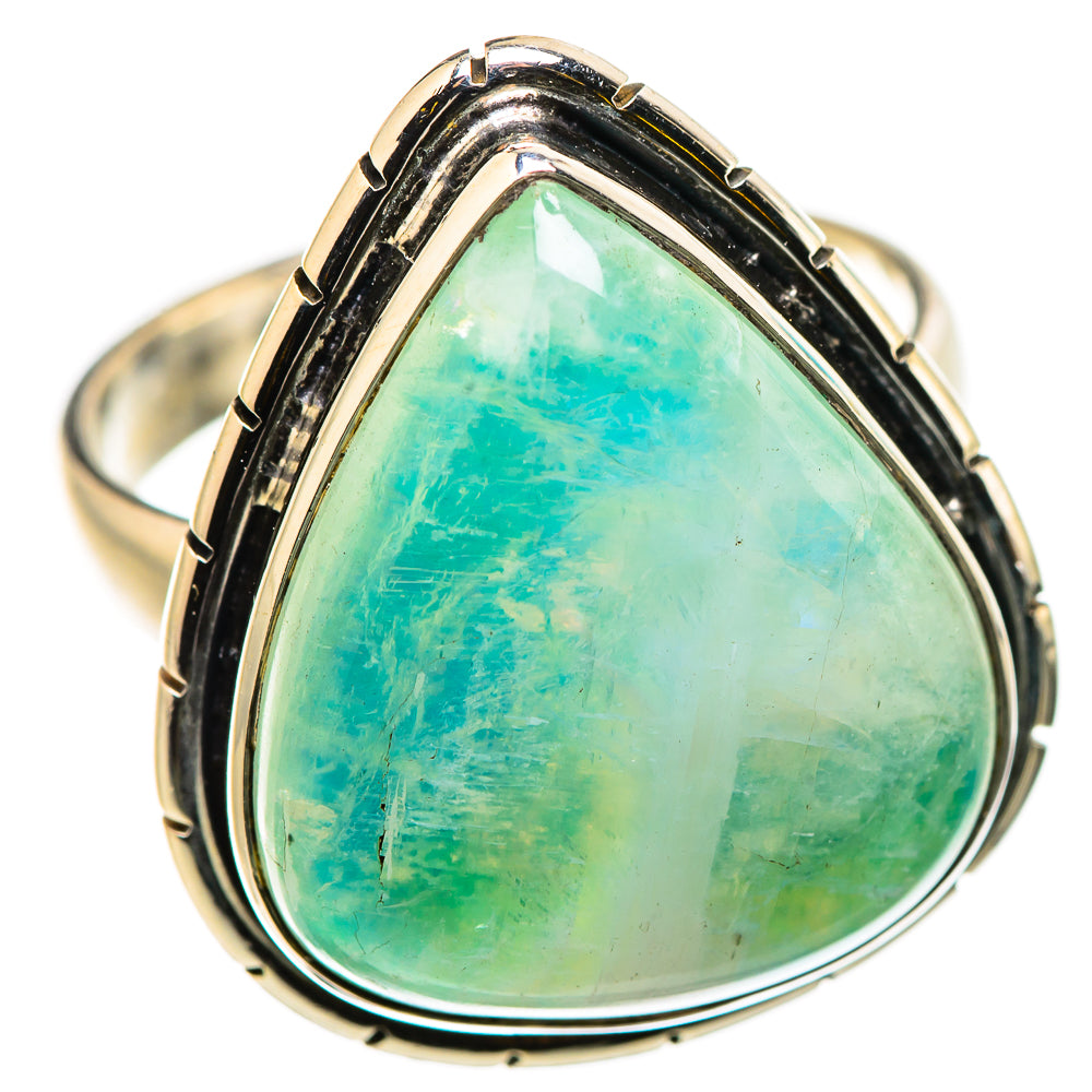Green Moonstone Rings handcrafted by Ana Silver Co - RING131037 - Photo 2