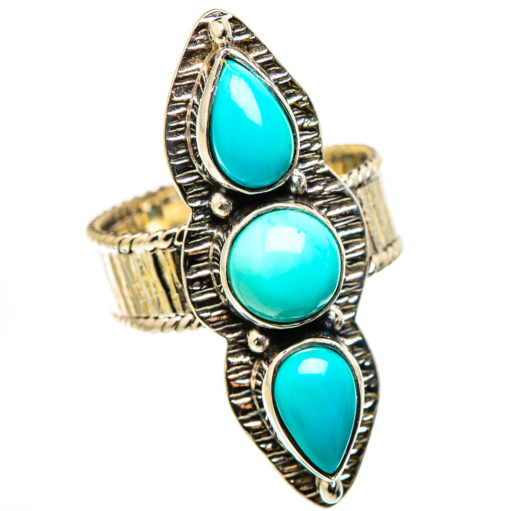 Sleeping Beauty Turquoise Rings handcrafted by Ana Silver Co - RING131044 - Photo 2
