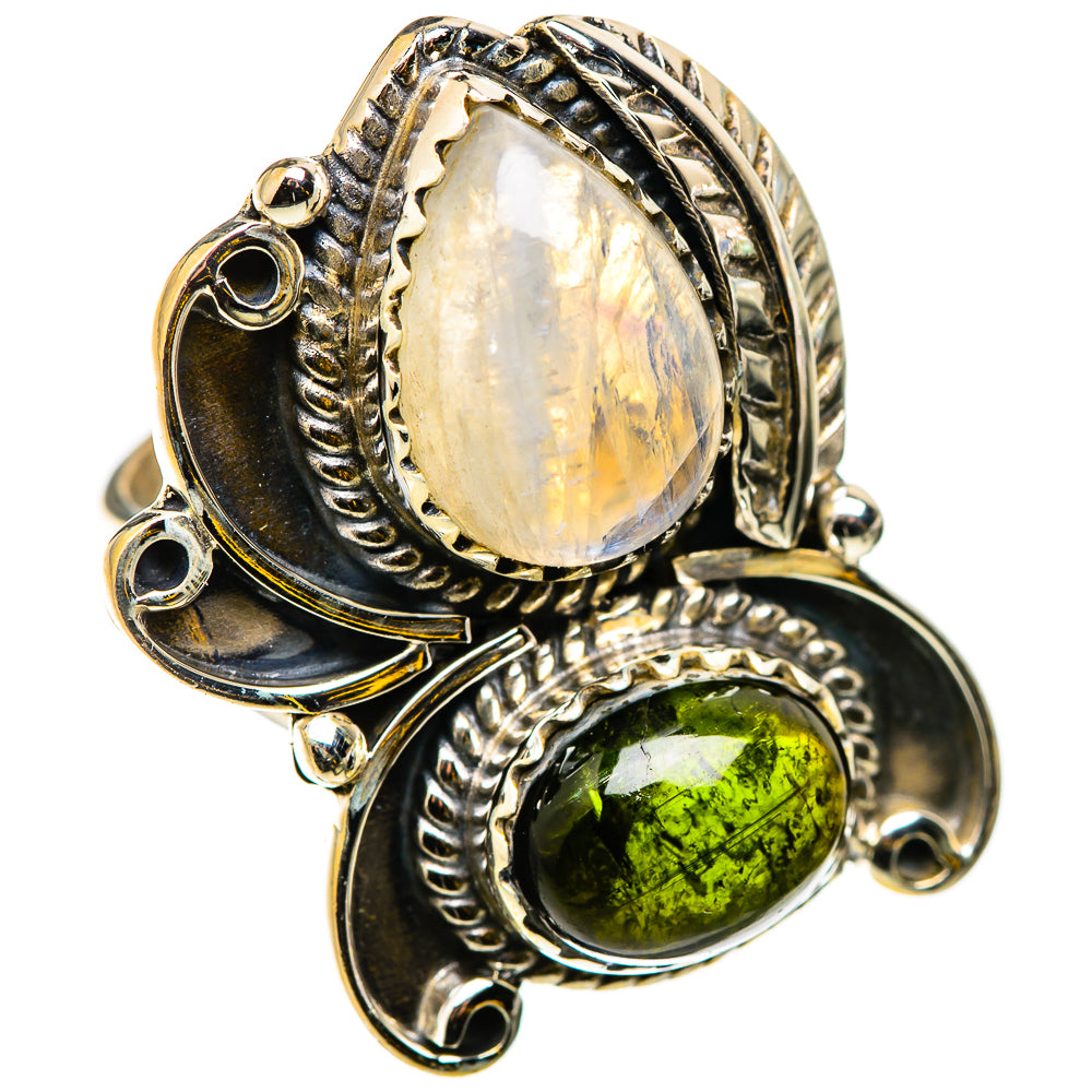 Rainbow Moonstone Rings handcrafted by Ana Silver Co - RING131049 - Photo 2