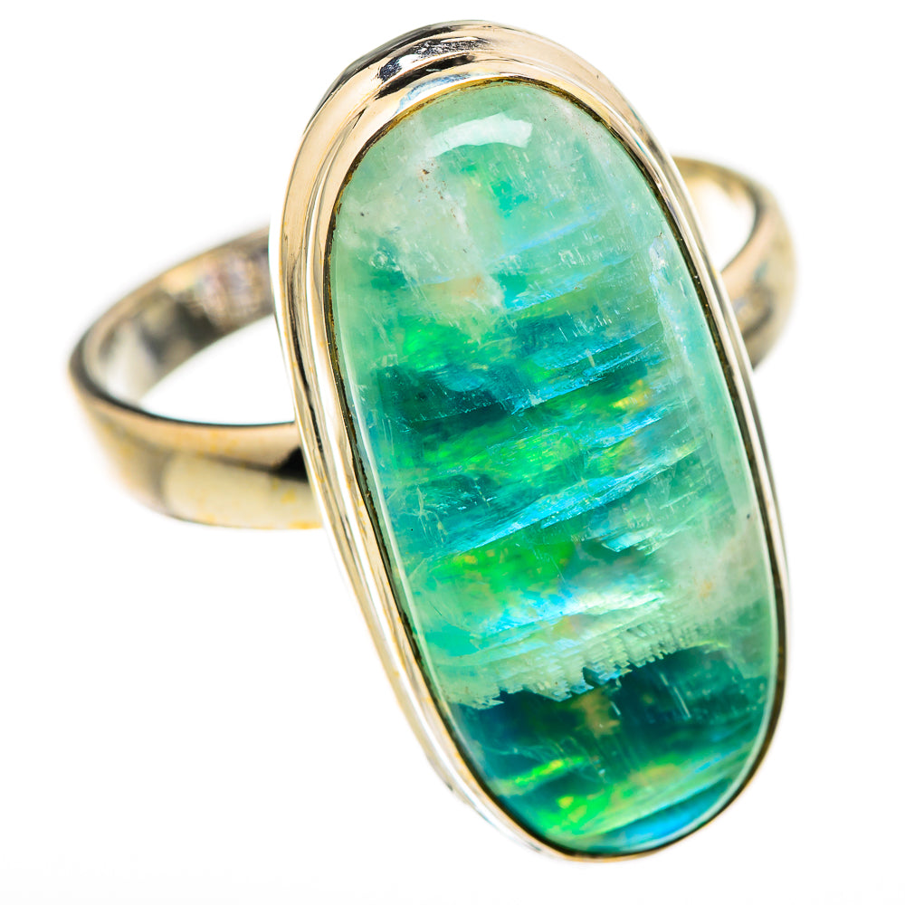 Green Moonstone Rings handcrafted by Ana Silver Co - RING131050 - Photo 2