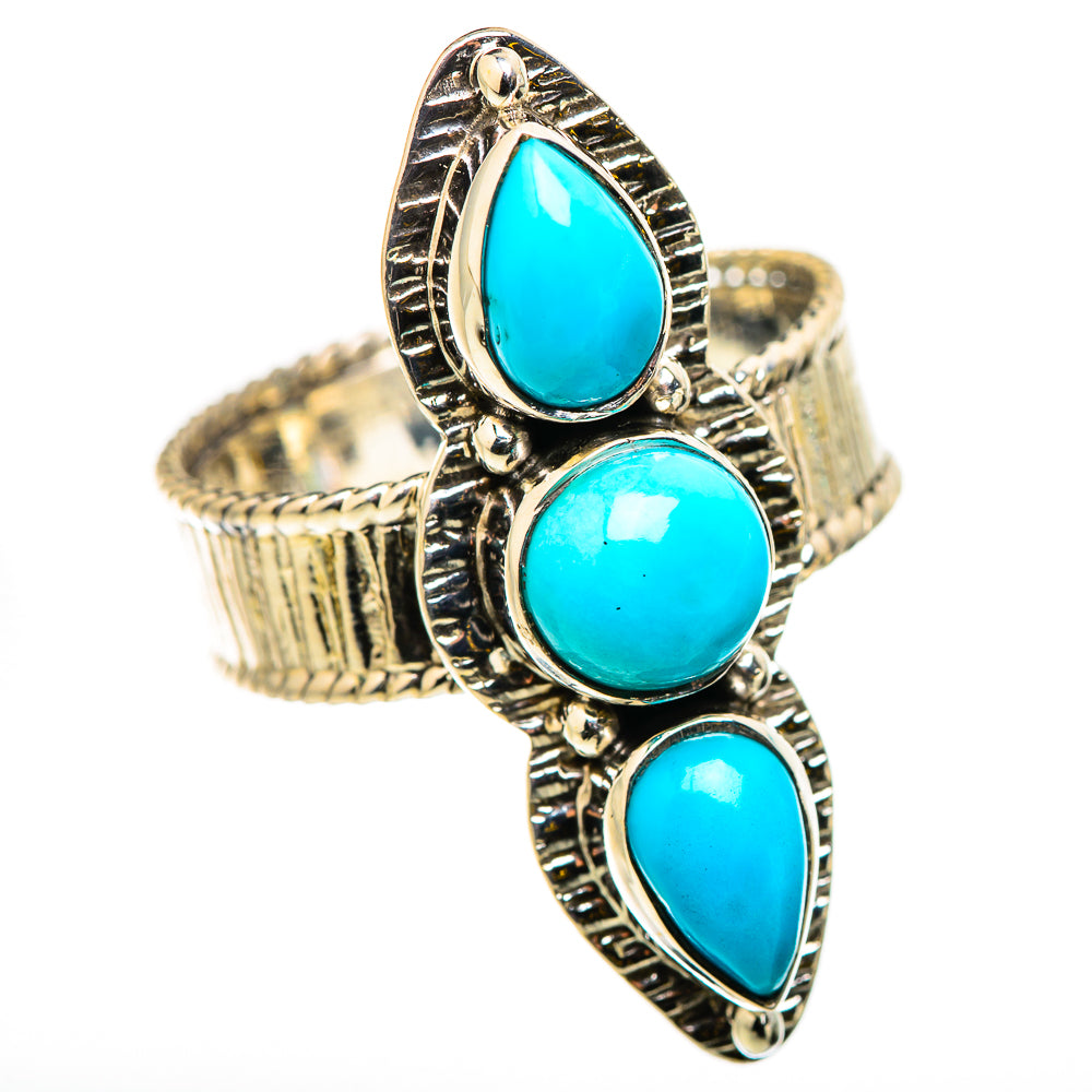 Sleeping Beauty Turquoise Rings handcrafted by Ana Silver Co - RING131054 - Photo 2