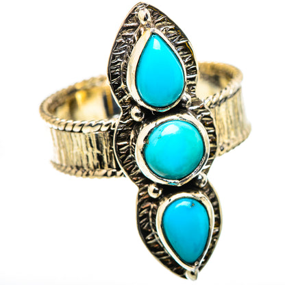 Sleeping Beauty Turquoise Rings handcrafted by Ana Silver Co - RING131058 - Photo 2