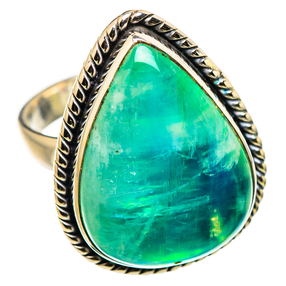 Green Moonstone Rings handcrafted by Ana Silver Co - RING131061 - Photo 2
