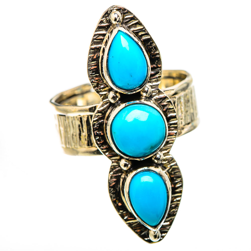 Sleeping Beauty Turquoise Rings handcrafted by Ana Silver Co - RING131066 - Photo 2