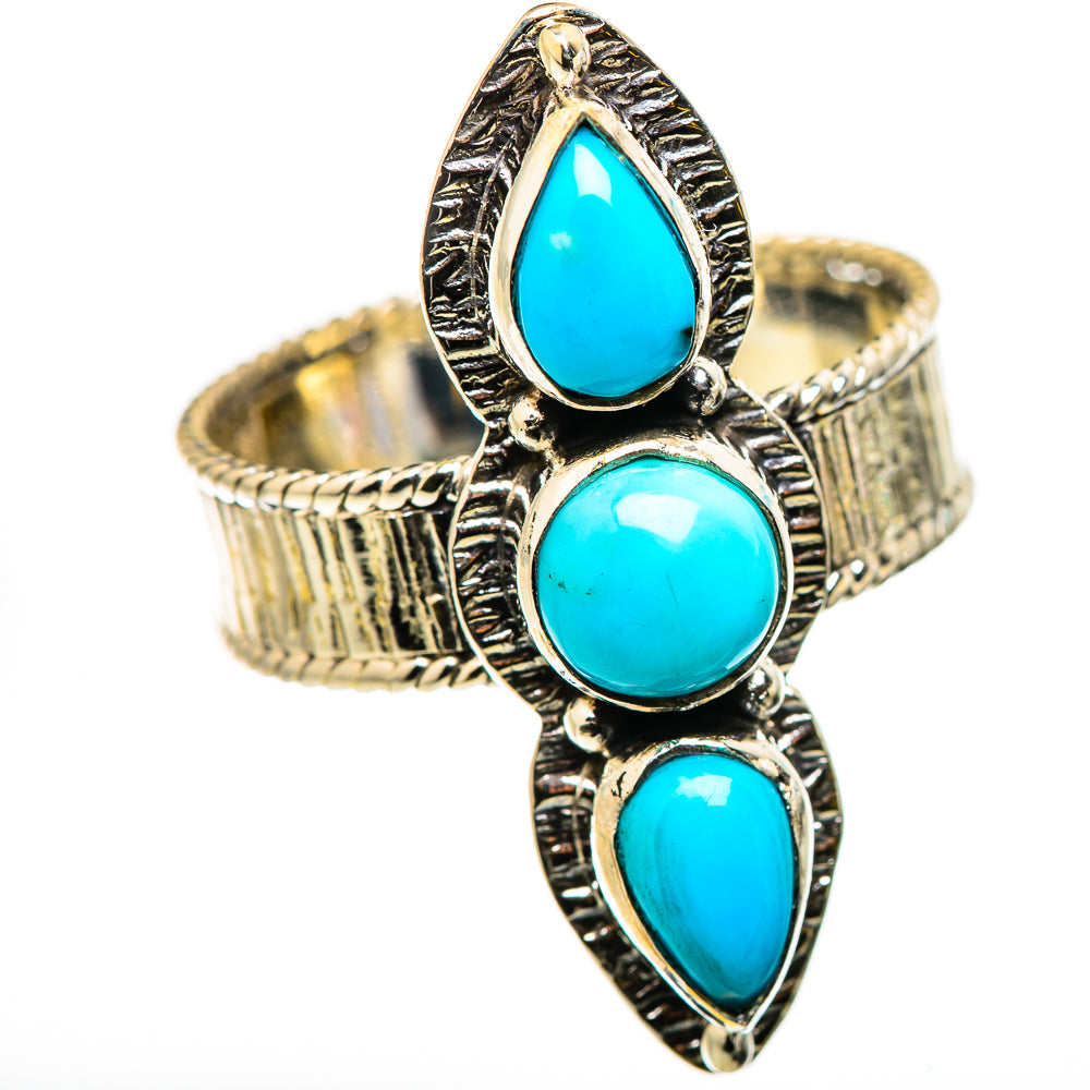 Sleeping Beauty Turquoise Rings handcrafted by Ana Silver Co - RING131068 - Photo 2