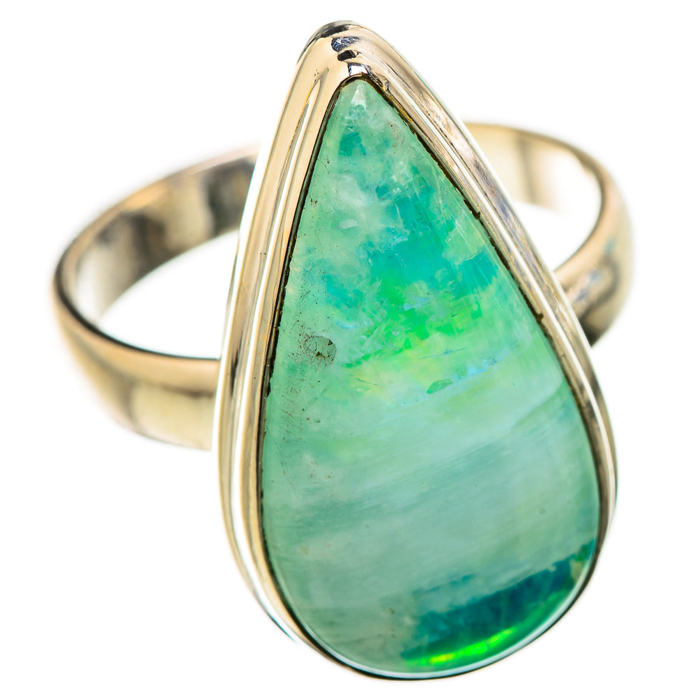 Green Moonstone Rings handcrafted by Ana Silver Co - RING131071 - Photo 2