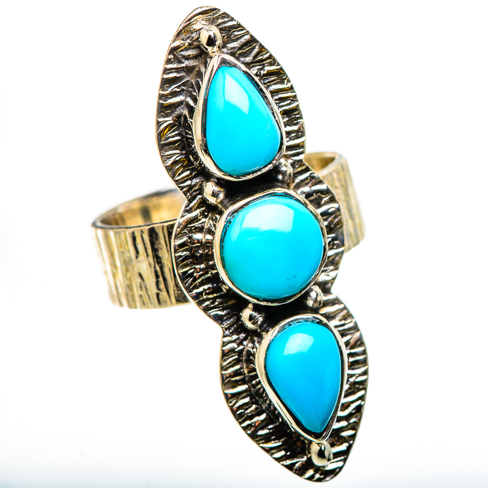 Sleeping Beauty Turquoise Rings handcrafted by Ana Silver Co - RING131076 - Photo 2