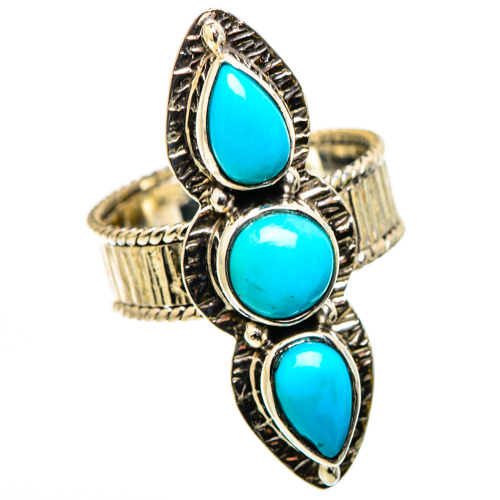 925 sterling silver turquoise teardrop triple-stone ring, ornate openwork band